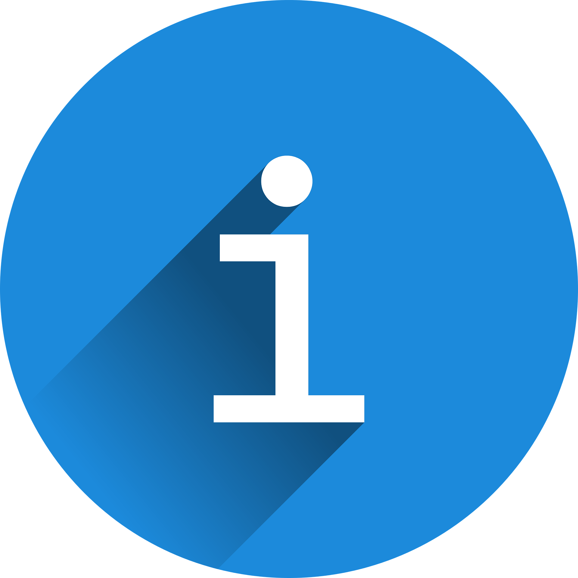 Ikona z białą literą "i" na niebieskim tle.